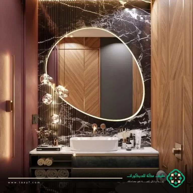 تركيب مرايا مع بديل الرخام